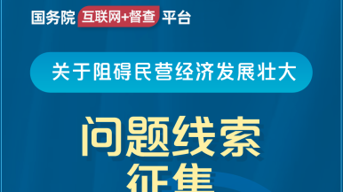 粉嫩爆逼潮吹视频国务院“互联网+督查”平台公开征集阻碍民营经济发展壮大问题线索